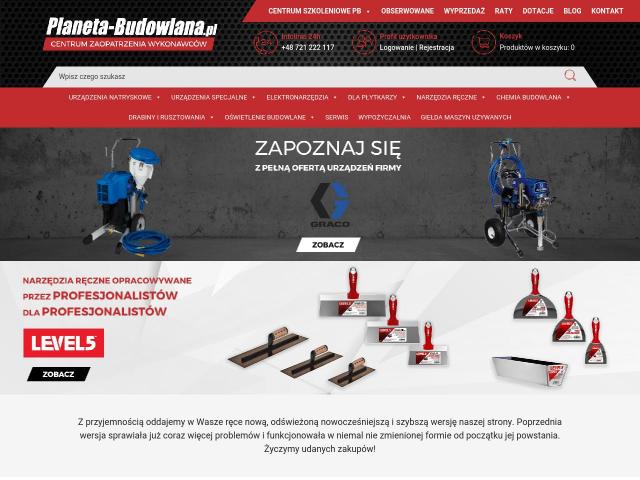 Planeta Budowlana - Centrum maszyn budowlanych i agregatów malarskich.