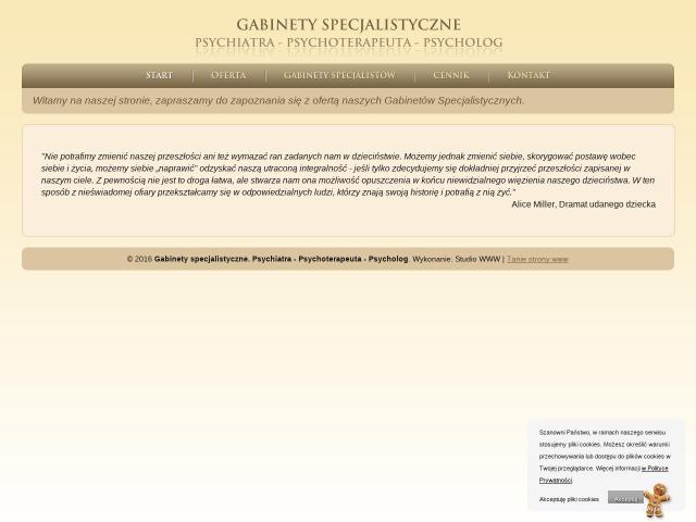 Gabinety specjalistyczne Psychiatra - Psychoterapeuta - Psycholog